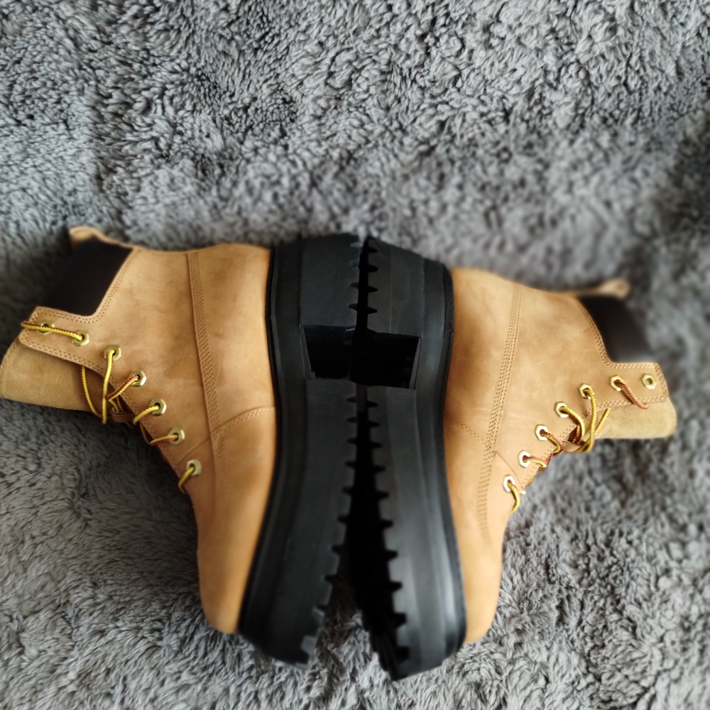 Timberland Premium Platform 6-Inch Boots Wheat Nubuck Women’s 9 NWOT A2KMU - Picture 7 of 11